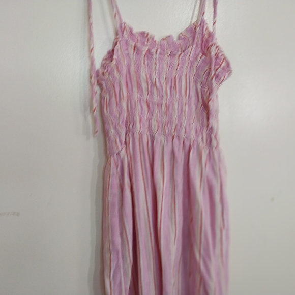 Universal Thread Blend Linen and Rayon Pink and White Striped Dress - Picture 2 of 11